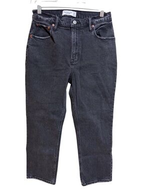 Abercrombie & Fitch Ankle Straight Ultra High Rise Black Jeans Size 27/4S SHORT